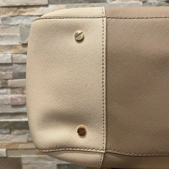 Tory Burch Robinson Double Zip Tote, Rare Color | Oatmeal Ivory Saffiano Leather - Picture 14 of 15